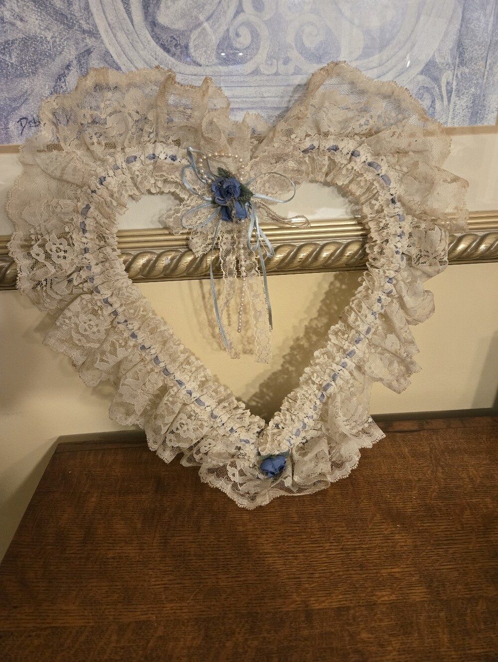 vintage Victorian-style / Shabby Chic lace heart wreath.